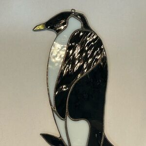 Stained Glass Penguin Suncatcher